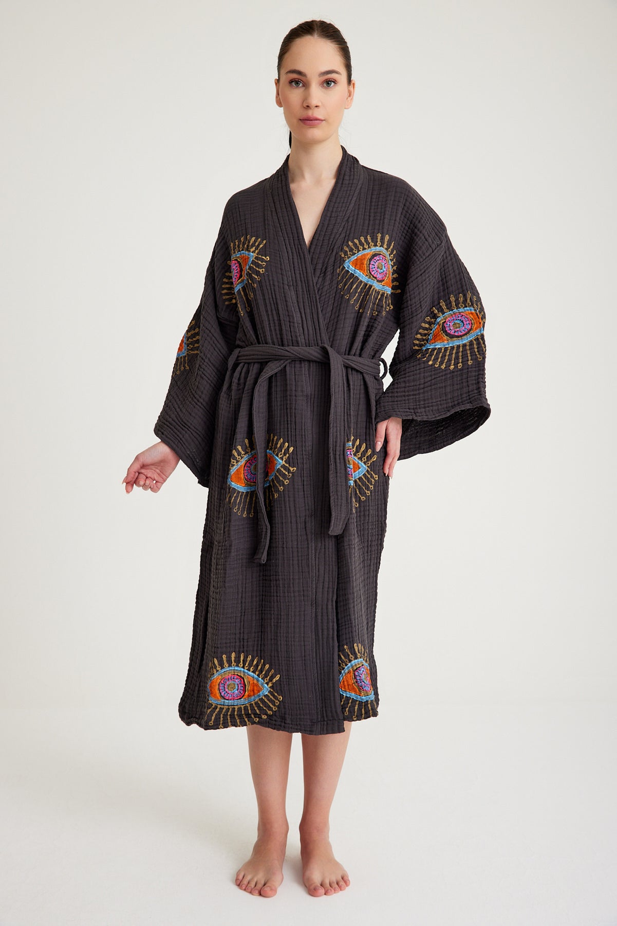 🕊️ Veiled Insight - PUER AETERNUS Luxe Organische Katoenen Kimono & Badjas ✨