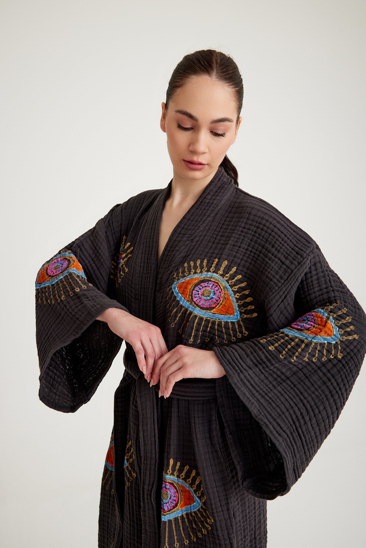 🕊️ Veiled Insight - PUER AETERNUS Luxe Organische Katoenen Kimono & Badjas ✨