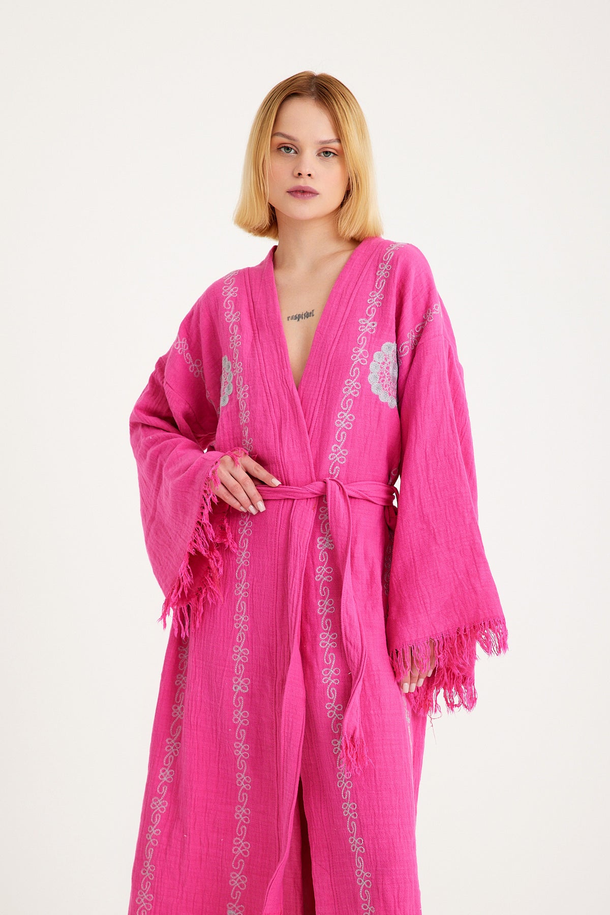 🌸 Pink Elysium - PUER AETERNUS Luxe Organische Katoenen Kimono & Badjas ✨