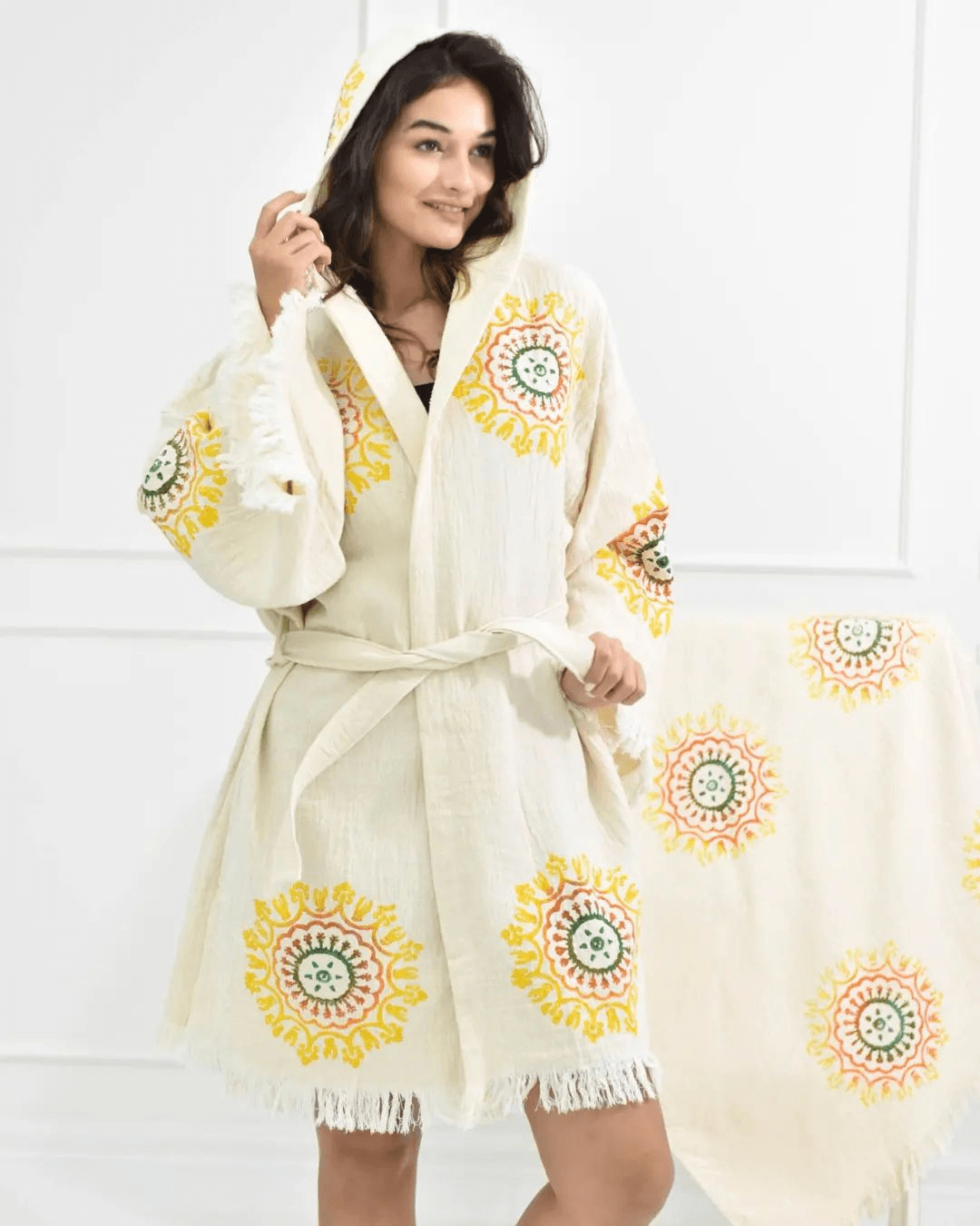 🌞 Girl of Sun - PUER AETERNUS Luxe Organische Katoenen Kimono & Badjas ✨