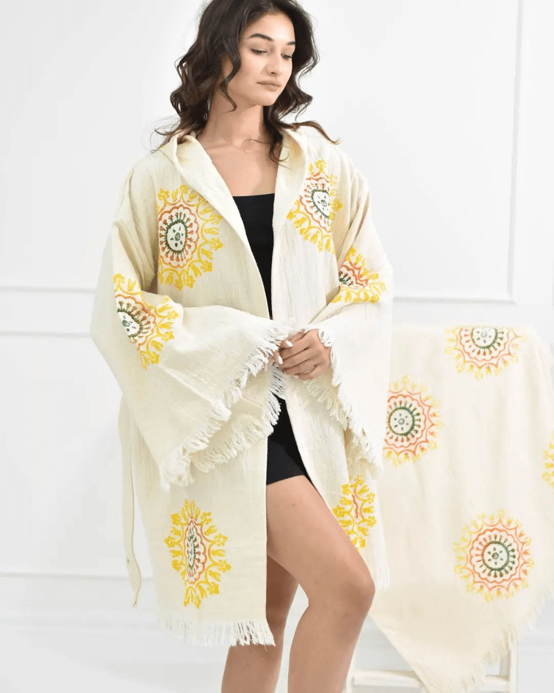 🌞 Girl of Sun - PUER AETERNUS Luxe Organische Katoenen Kimono & Badjas ✨